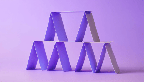 A purple house of cards.